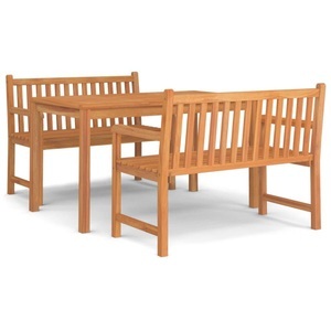 vidaXL, vidaXL 3-tlg. Garten-Essgruppe Massivholz Teak, vidaXL 3-tlg. Garten-Essgruppe Massivholz Teak