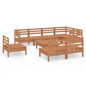 vidaXL, vidaXL 9-tlg. Garten-Lounge-Set Massivholz Kiefer Honigbraun