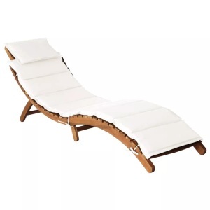Diverse Hardware, Sonnenliege mit Auflage Massivholz Akazie Creme, vidaXL Sonnenliege mit Auflage Massivholz Akazie Creme