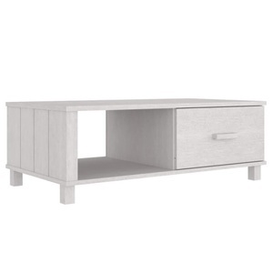 vidaXL, vidaXL Couchtisch HAMAR Weiß 100x55x35 cm Massivholz Kiefer, vidaXL Couchtisch HAMAR Weiß 100x55x35 cm Massivholz Kiefer