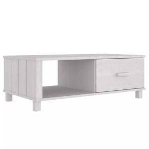 vidaXL, vidaXL Couchtisch HAMAR Weiß 100x55x35 cm Massivholz Kiefer, vidaXL Couchtisch HAMAR Weiß 100x55x35 cm Massivholz Kiefer