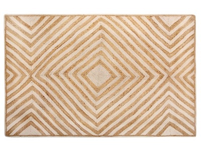 Beliani, Teppich aus Baumwolle Boho PIRLI Teppich aus Baumwolle Boho PIRLI, Beliani - Teppich aus Baumwolle Boho PIRLI, 200 cm, Perle