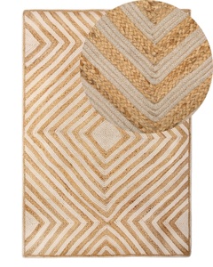 Beliani, Teppich aus Baumwolle Boho PIRLI Teppich aus Baumwolle Boho PIRLI, Beliani - Teppich aus Baumwolle Boho PIRLI, 200 cm, Perle
