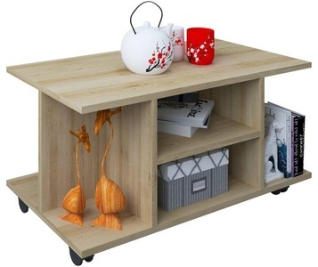 VCM, Holz Beistelltisch Findula Holz Beistelltisch Findula, MID.YOU Couchtisch in holzwerkstoff 80/40/40 cm , Findula , Honigeiche , 40x40 cm , melaminharzbeschichtet,Nachbildung , Stauraum, offenes Fach, einfacher Aufbau , 000657033302
