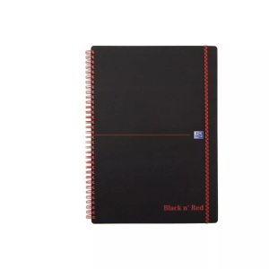 Oxford, Oxford Notizheft Collegeblock, A5, Oxford Buch Black 'n Red, A4, kariert, 400047654, (70 Blatt)
