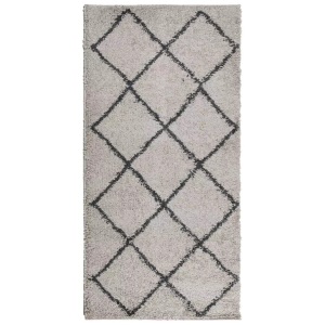 vidaXL, vidaXL Teppich Shaggy Hochflor Modern Beige und Anthrazit 100x200 cm
