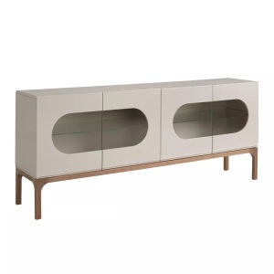 Angel cerda, Sideboard Aus Grau- Und Walnussholz Mit Innenbeleuchtung Unisex Grau ONE SIZE
