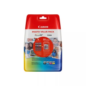 Canon, Canon Tintenset CLI-526 Black Cyan, Canon Photo Value Pack, CMYBK, 50 Blatt, 10cm x 15cm, CLI-526PAC2, (4 x 9ml)