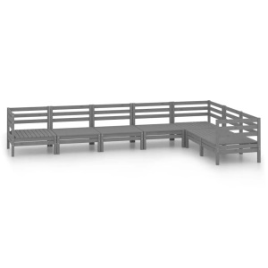 vidaXL, vidaXL 7-tlg. Garten-Lounge-Set Massivholz Kiefer Grau