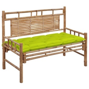 vidaXL, vidaXL Gartenbank mit Auflage 120 cm Bambus, vidaXL Gartenbank mit Auflage 120 cm Bambus