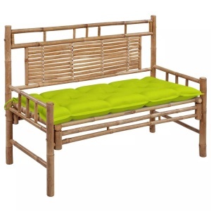 vidaXL, vidaXL Gartenbank mit Auflage 120 cm Bambus, vidaXL Gartenbank mit Auflage 120 cm Bambus