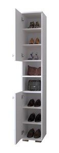 VCM, Holz schmaler Schuhschrank Schuhregal Schrank Dielenmöbel Gados M Holz schmaler Schuhschrank Schuhregal Schrank Dielenmöbel Gados M, VCM - Holz schmaler Schuhschrank Schuhregal Schrank Dielenmöbel Gados M, 30cm, Weiss