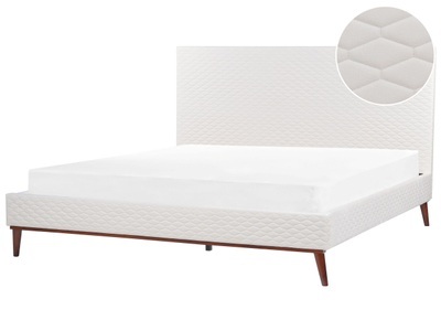 Beliani, Bett mit Lattenrost aus Samtstoff Retro BAYONNE Bett mit Lattenrost aus Samtstoff Retro BAYONNE