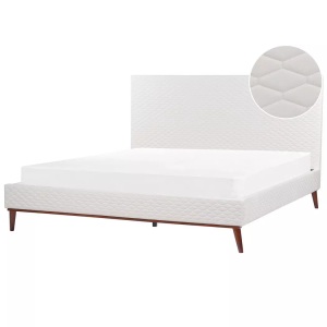 Beliani, Bett mit Lattenrost aus Samtstoff Retro BAYONNE Bett mit Lattenrost aus Samtstoff Retro BAYONNE