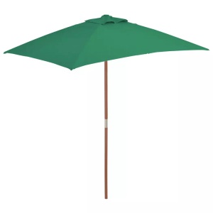 vidaXL, vidaXL Sonnenschirm mit Holzmast 150 x 200 cm Grün, VidaXL - Sonnenschirm, One Size, Grün