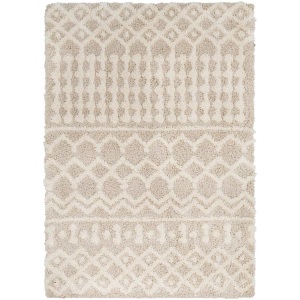 Surya, Surya Hochflor-Teppich »Geometric«, rechteckig, Langflor; Höhe 52 mm, LIVABLISS - Boho Hochfloriger Shaggy Teppich NOUR, 200X290CM, Beige