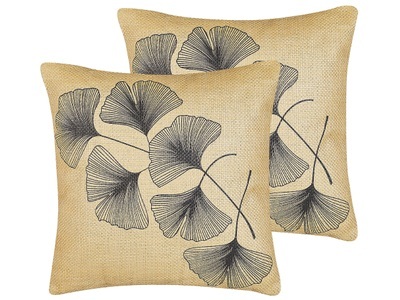 Beliani, Kissen 2er Set aus Polyester Modern WAKAD Kissen 2er Set aus Polyester Modern WAKAD, Beliani - Dekokissen 2er Set aus Polyester Modern WAKAD, One Size, Perle