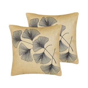 Beliani, Kissen 2er Set aus Polyester Modern WAKAD Kissen 2er Set aus Polyester Modern WAKAD, Beliani - Dekokissen 2er Set aus Polyester Modern WAKAD, One Size, Perle