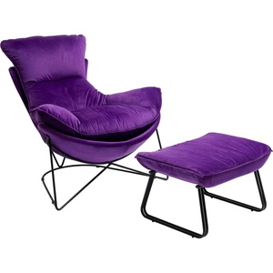 Kare Design, Sessel mit Hocker Snuggle lila (2-tlg), 