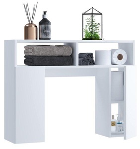 VCM, Holz Wandregal Hängeregal Überbau WC Toilette Badmöbel Waschmaschine Schrank Regal Tinoli Holz Wandregal Hängeregal Überbau WC Toilette Badmöbel Waschmaschine Schrank Regal Tinoli, VCM - Holz Wandregal Hängeregal Überbau WC Toilette Badmöbel Waschmaschine Schrank Regal Tinoli S, 76 CM, Weiss