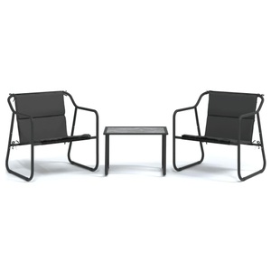 vidaXL, vidaXL 3-tlg. Garten-Lounge-Set mit Kissen Anthrazit Stahl