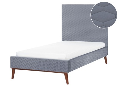 Beliani, Bett mit Lattenrost aus Samtstoff Retro BAYONNE Bett mit Lattenrost aus Samtstoff Retro BAYONNE