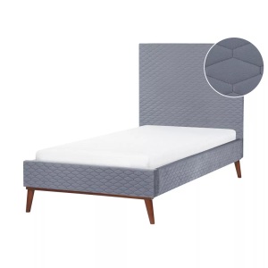 Beliani, Bett mit Lattenrost aus Samtstoff Retro BAYONNE Bett mit Lattenrost aus Samtstoff Retro BAYONNE