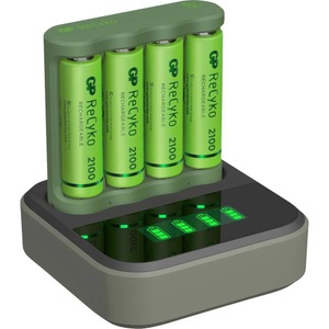 GP Batteries, GP Batteries Basic-Line Docking-Station Rundzellen-Ladegerät inkl. Akkus NiMH Micro (AAA), Mignon (AA), GP Batteries Akku-Ladestation »USB-Akkuladegerät B421 mit Docking Station«