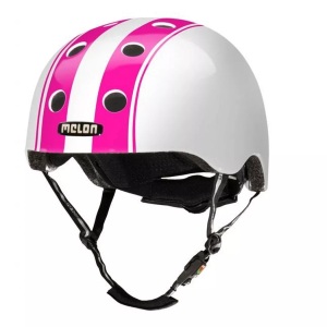 Melon, Melon Double Glanz Velohelm weiss, Melon Helm Urban Active Double - weiss pink (Grösse: M-L (52-58 cm))