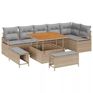 vidaXL, VidaXL - Garten-sofa-set poly-rattan, One Size, Beige