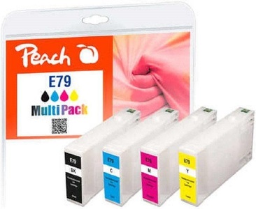 Peach, Peach Spar Pack Tintenpatronen kompatibel zu Epson No. 79, T7915, Peach E79 4 Druckerpatronen (bk, c/m/y) ersetzt Epson No. 79, C13T79154010 für z.B. Epson WorkForce Pro WF -4600, Epson WorkForce Pro WF -4630 DWF