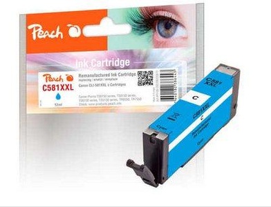 Peach, Peach Tintenpatrone XXL cyan kompatibel zu Canon CLI-581XXL c, Peach C581 XXLC Druckerpatrone XXL cy ersetzt Canon CLI-581XXLC, 1995C001 für z.B. Canon Pixma TR 8550, Canon Pixma TS 8350, Canon Pixma TS 6350