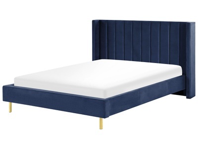Beliani, Bett mit Lattenrost aus Samtstoff Modern VILLETTE Bett mit Lattenrost aus Samtstoff Modern VILLETTE