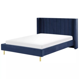 Beliani, Bett mit Lattenrost aus Samtstoff Modern VILLETTE Bett mit Lattenrost aus Samtstoff Modern VILLETTE