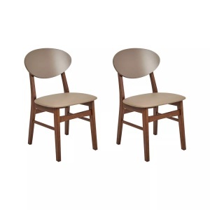 Beliani, Beliani - Esszimmerstuhl 2er Set aus Gummibaumholz Skandinavisch AMERY, One Size, Braun Medium, Beliani - Esszimmerstuhl 2er Set aus Gummibaumholz Skandinavisch AMERY, One Size, Braun Medium