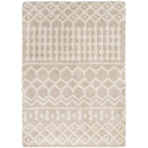 Surya, Surya Hochflor-Teppich »Geometric«, rechteckig, Langflor; Höhe 52 mm, Livabliss Hochflor-Teppich »DUBAI« rechteckig 52 mm Höhe Shaggy Hochflorteppich,, Flauschiger, Boho Wohnzimmerteppich/Läufer