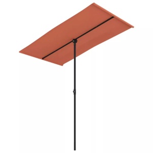 Diverse Hardware, Sonnenschirm mit Aluminium-Mast 180 x 130 cm Terracotta-Rot, vidaXL Sonnenschirm mit Aluminium-Mast 180x110 cm Terrakotta