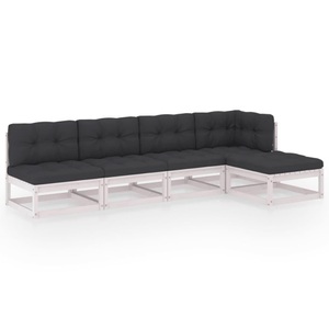 vidaXL, vidaXL 5-tlg. Garten-Lounge-Set mit Kissen Kiefer Massivholz, vidaXL 5-tlg. Garten-Lounge-Set mit Kissen Kiefer Massivholz