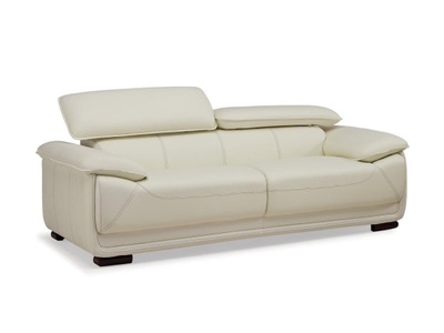 Vente-unique, Ledersofa 3Sitzer Elfenbein MACELO Ledersofa 3Sitzer Elfenbein MACELO