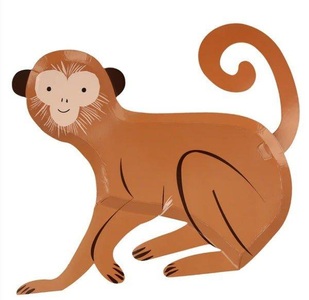 Meri Meri, Pappteller MONKEY 8er-Set, Pappteller MONKEY 8er-Set