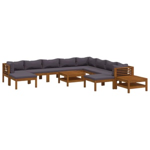 vidaXL, vidaXL 12-tlg. Garten-Lounge-Set mit Auflage Massivholz Akazie, 