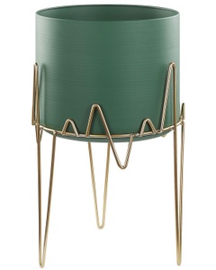 Beliani, Beliani Kalandra Pflanzenständer, Beliani - Blumentopf mit Beinen aus Eisen Modern KALANDRA, One Size, Waldgrün