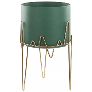Beliani, Beliani Kalandra Pflanzenständer, Beliani - Blumentopf mit Beinen aus Eisen Modern KALANDRA, One Size, Waldgrün