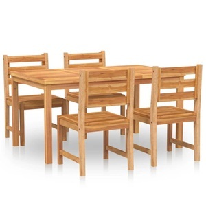 vidaXL, vidaXL 5-tlg. Garten-Essgruppe Massivholz Teak, vidaXL 5-tlg. Garten-Essgruppe Massivholz Teak