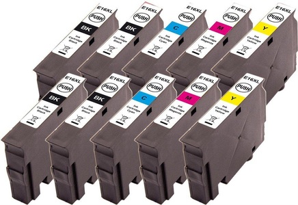 Peach, Peach 10er-Pack Tintenpatronen, kompatibel zu Epson No. 16XL, Tintenpatrone »Peach Epson Nr. 16XL (T1631)«, (10 St.)