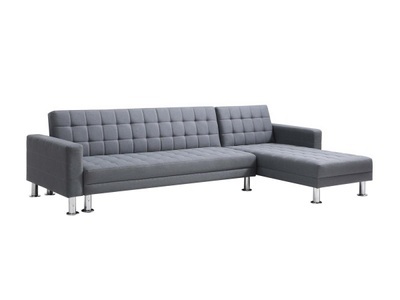 Vente-unique, Ecksofa Mit Schlaffunktion - Ecke Wechselbar - Stoff - Grau Willis Ii Unisex Grau ONE SIZE