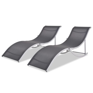 Diverse Hardware, Klappbare Sonnenliegen 2 Stk. Aluminium und Textilene, vidaXL Klappbare Sonnenliegen 2 Stk. Aluminium und Textilene