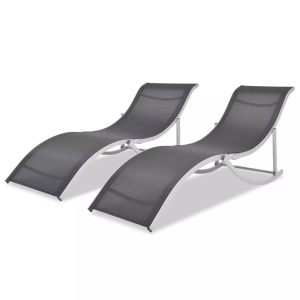 Diverse Hardware, Klappbare Sonnenliegen 2 Stk. Aluminium und Textilene, vidaXL Klappbare Sonnenliegen 2 Stk. Aluminium und Textilene