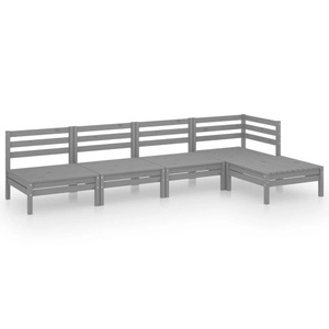 vidaXL, vidaXL 5-tlg. Garten-Lounge-Set Massivholz Kiefer Grau