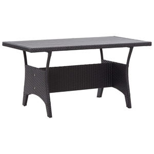 vidaXL, vidaXL Gartentisch Schwarz 120x70x66 cm Poly Rattan, vidaXL Gartentisch Schwarz 120x70x66 cm Poly Rattan